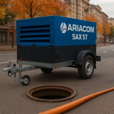 Компрессор для замены сетей водоотведения